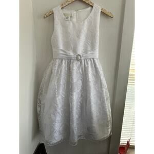 AMERICAN PRINCESS Girls White Flower Girl Lace Dress | Size 16.5